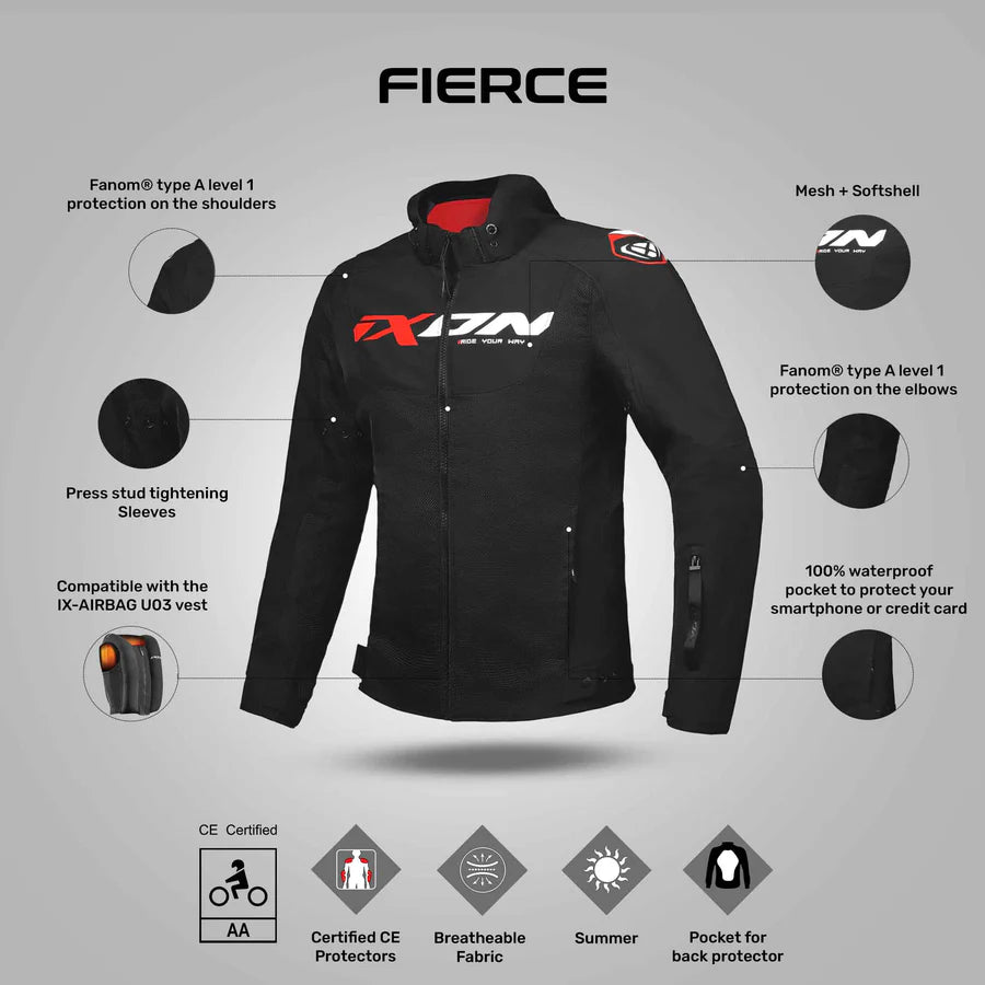 IXON Fierce - Black/White/Red